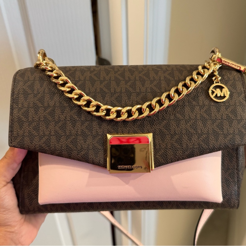 Michael Kors Pink and Gold Handbag - Picture 7 of 7